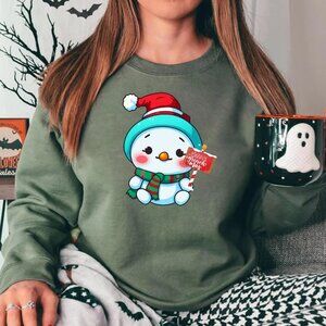 Cute Snowman Merry Christmas T-Shirt – Adorable Holiday Snowman Design for a ...